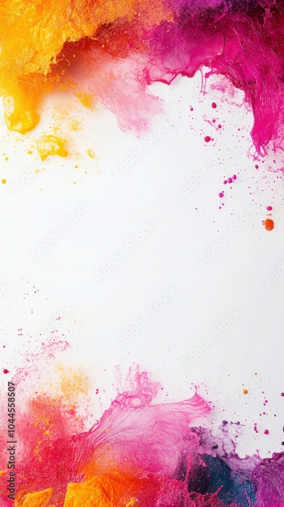 Obraz premium A vibrant splash of colors on a blank canvas, ideal for backgrounds or creative projects.