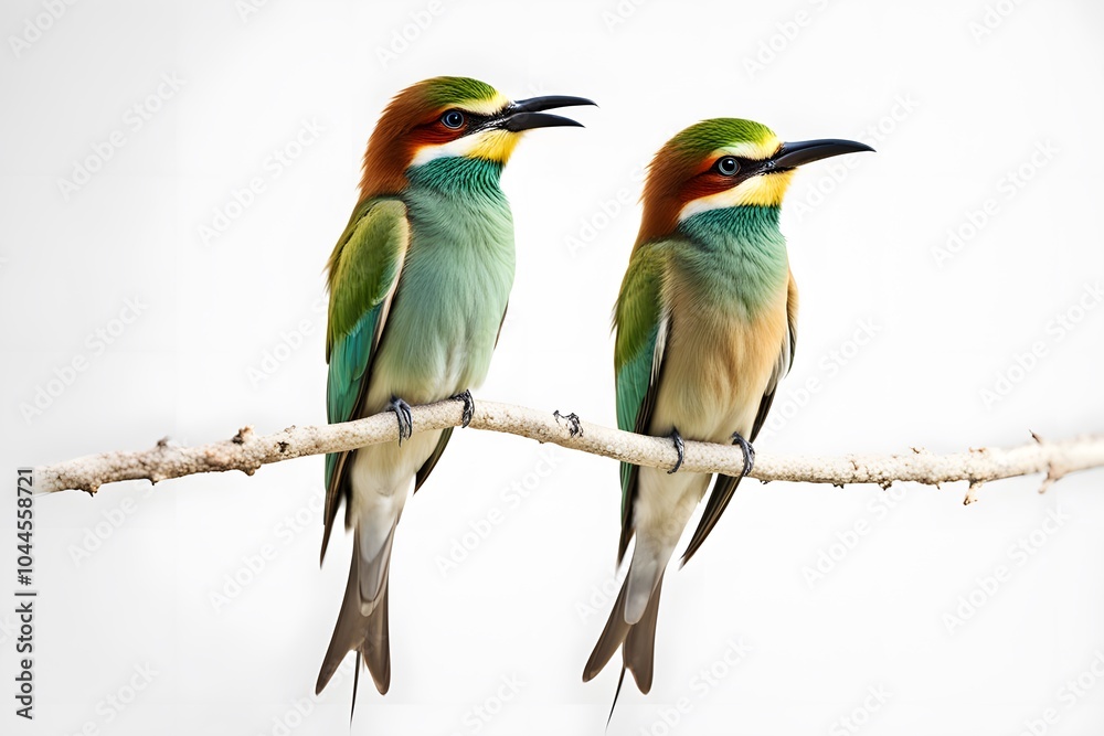 Fototapeta premium Bee eater bird on white background, Ai Generated