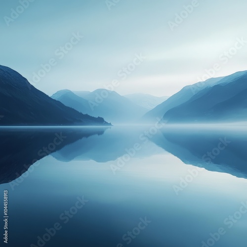 A minimalist blue tone web design with beautiful scenery and dreamy romance. The blue tones are soft and soothing, creating an atmosphere of tranquility. The scenery is captivating, 