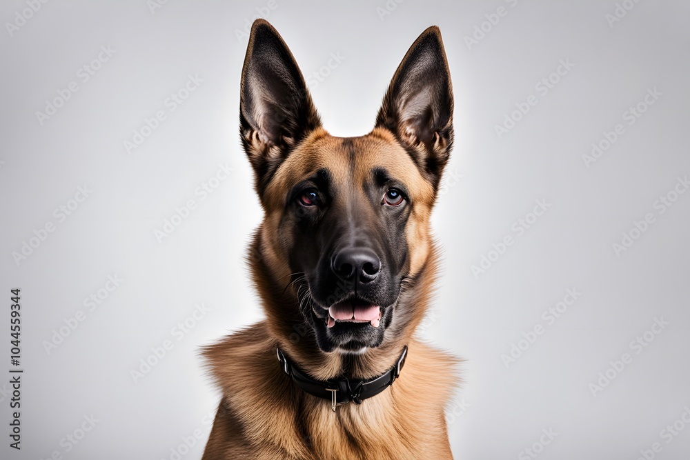 Belgian malinois dog on white background, Ai Generated Belgian malinois dog on white background, Ai Generated
