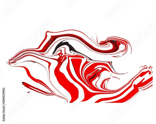 abstract painting like dragon shapes with red dan black colour