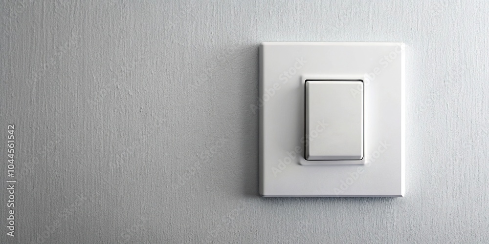 Modern light switch on white wall in worm's eye view Modern light switch on white wall in worm's eye view