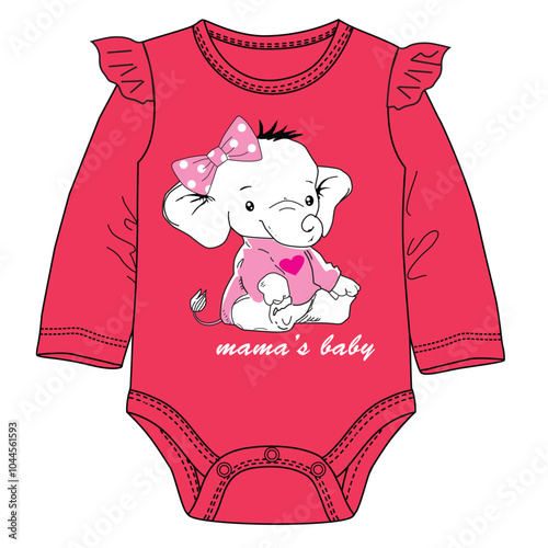 girls bodysuit little elephant print