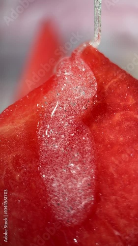 Footage video product microlens shoot detail watermelon fresh drips drinks  photo