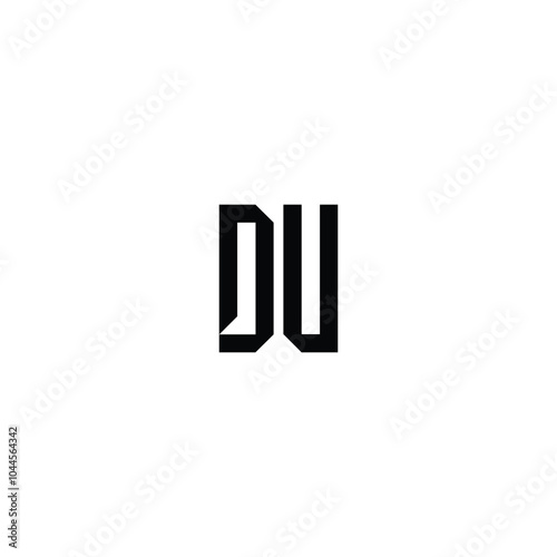 DU monogram logo design letter text name symbol monochrome logotype alphabet character simple logo