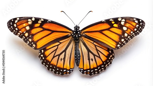 Monarch butterfly on white background