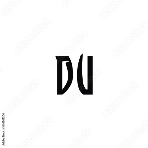 DU monogram logo design letter text name symbol monochrome logotype alphabet character simple logo