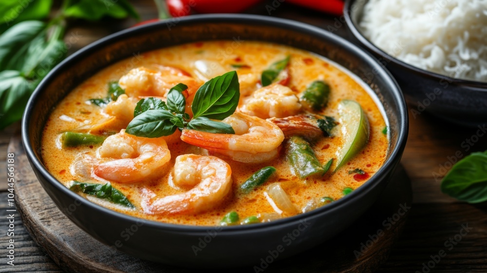 Rustic Shrimp Curry with Fresh Ingredients and Natural Light Rustic Shrimp Curry with Fresh Ingredients and Natural Light