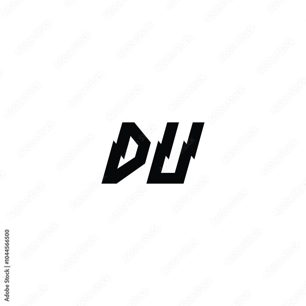 Fototapeta premium DU monogram logo design letter text name symbol monochrome logotype alphabet character simple logo