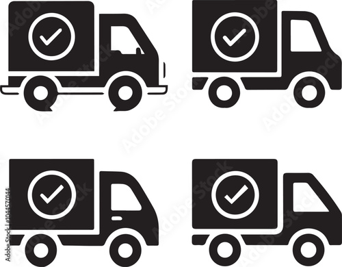 Delivery Truck Icon with Checkmark Badge