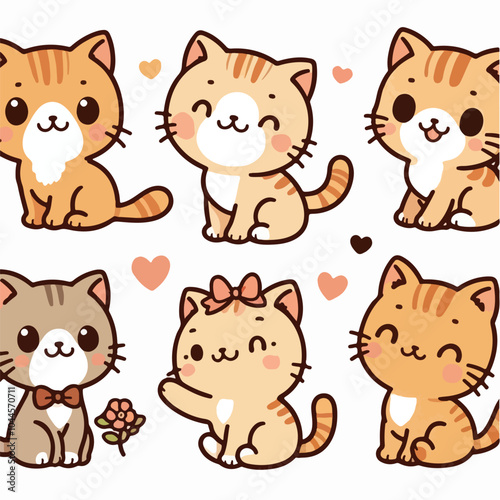 Cute Cat Vectors & Illustrations