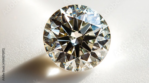 Sparkling Diamond Gemstone Close Up On White Background