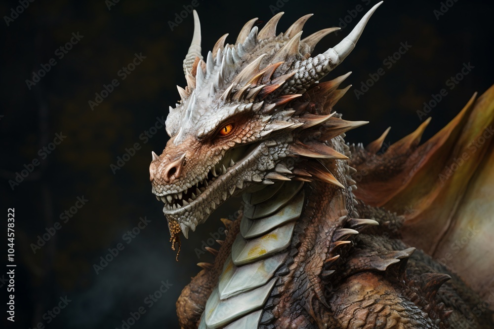 A scary dangerous dragon in front of the stone cave. AI generated A scary dangerous dragon in front of the stone cave. AI generated