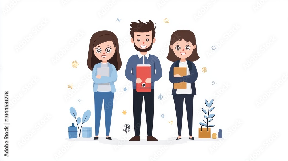 Obraz premium Customer retention, magnet attracting customers, flat design illustration ,clean background