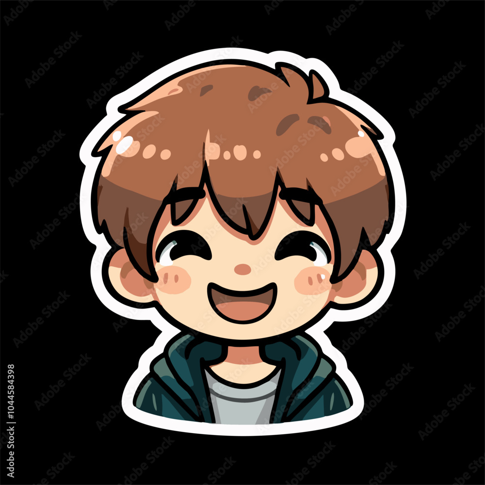 Illustrator cartoon vector of boy with happy Facial Expression Illustrator cartoon vector of boy with happy Facial Expression