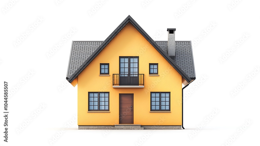 Charming Yellow House: A cozy and inviting two-story house with a charming yellow exterior, black windows and a dark gray roof, providing a welcoming image for real estate, home improvement. Charming Yellow House: A cozy and inviting two-story house with a charming yellow exterior, black windows and a dark gray roof, providing a welcoming image for real estate, home improvement.