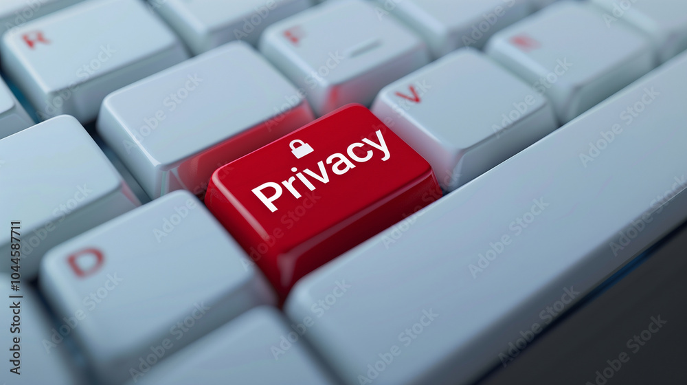 Close-up of a privacy button highlighted in pink on a computer keyboard, symbolizing data protection and online security Close-up of a privacy button highlighted in pink on a computer keyboard, symbolizing data protection and online security