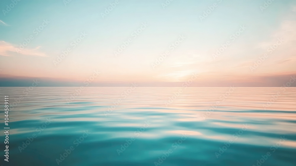 Fototapeta premium Serene Ocean Horizon at Sunrise