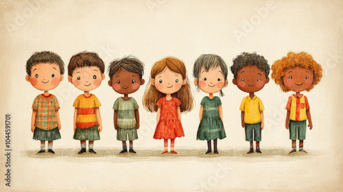 Smiling Children Illustration