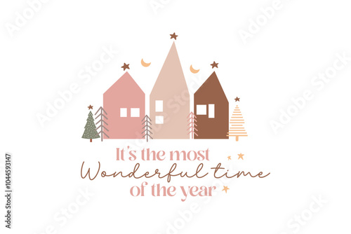 It's the most wonderful time of the year, Boho Christmas  SVG T Shirt Design