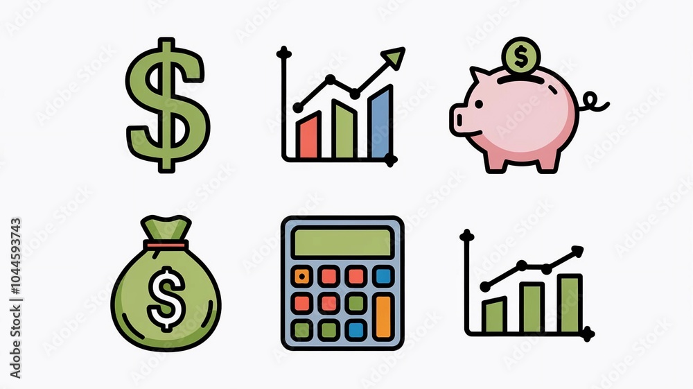 Finance Icon Set Vector Illustration for documents websites and mobile applications Finance Icon Set Vector Illustration for documents websites and mobile applications