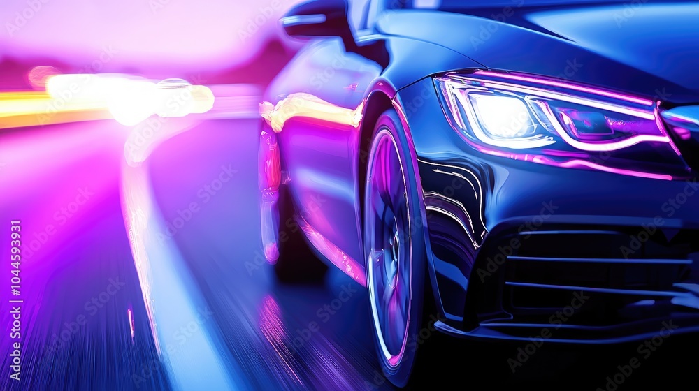Dynamic Night Drive with Neon Lights Dynamic Night Drive with Neon Lights