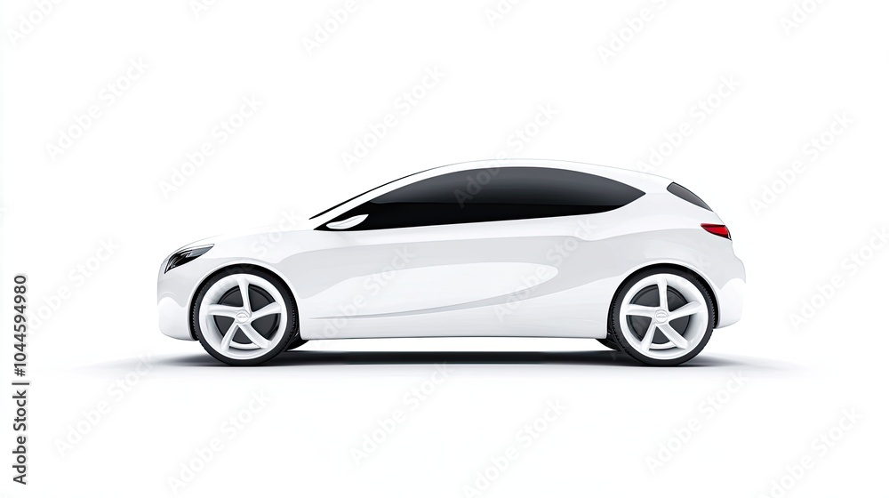 Naklejka premium Sleek White Compact Car Design