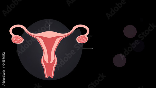 Concept polycystic ovary syndrome, PCOS. Women reproductive system. photo