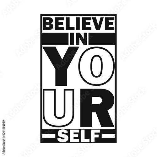 Empowering 'Believe in Yourself' Stoke Vector Image for Inspirational Designs