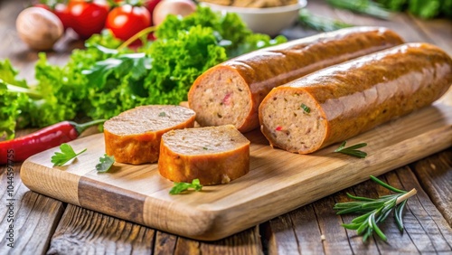 Delicious vegetarian sausage made from tofu and seitan, perfect for a plant-based diet , plant-based, vegetarian, meat alternative