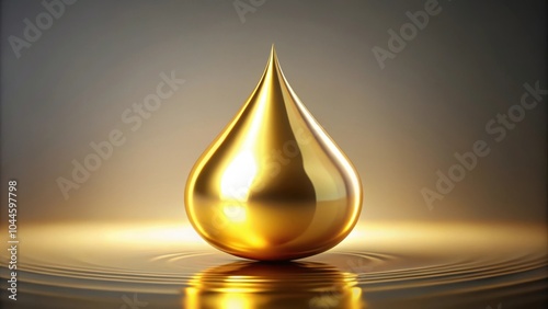 Golden droplet pure and gleaming , Gold, droplet, pure, gleaming, shining, metallic, precious, reflection, luxury, elegance