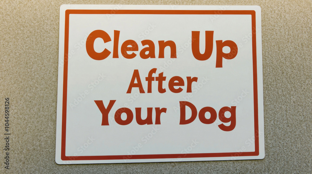 Clean up after your dog sign promoting responsible pet ownership Clean up after your dog sign promoting responsible pet ownership
