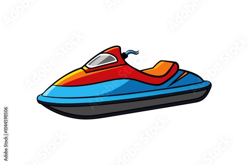 Jet Ski on Water | isolated vector silhouette illustration on white background