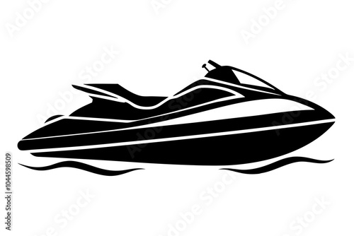 Jet Ski on Water | isolated vector silhouette illustration on white background