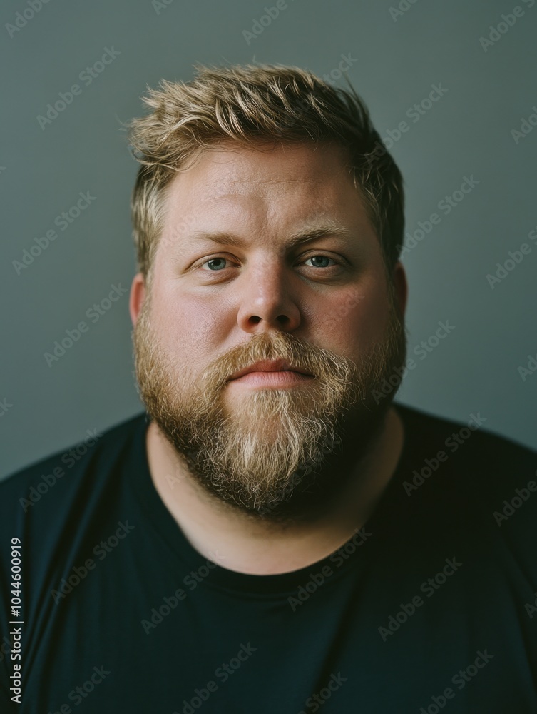 portrait of a bearded man with serious expression portrait of a bearded man with serious expression