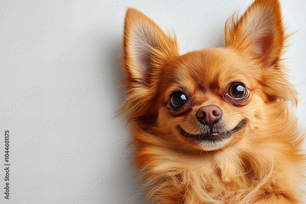 Close-up of Adorable Chihuahua Dog Relaxing – Cute Small Breed Puppy with Big Ears and Fluffy Fur, Isolated on White Background Close-up of Adorable Chihuahua Dog Relaxing – Cute Small Breed Puppy with Big Ears and Fluffy Fur, Isolated on White Background