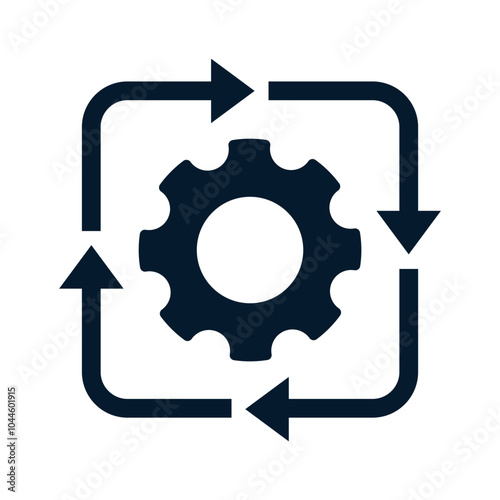 Workflow concept. Vector linear icon isolated on white background.