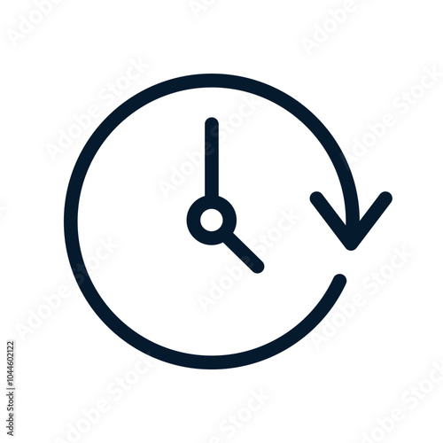 Time passing concept. Vector linear icon isolated on white background.
