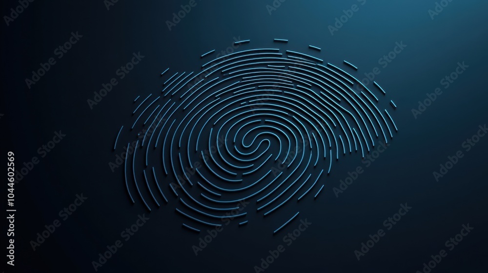High-tech fingerprint scan in blue neon light High-tech fingerprint scan in blue neon light