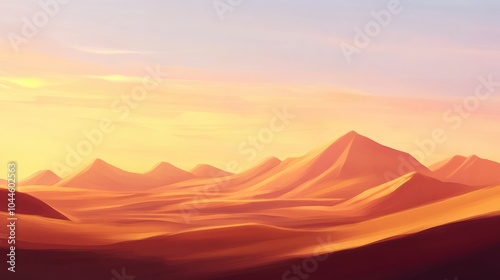 Serene Desert Landscape at Sunset