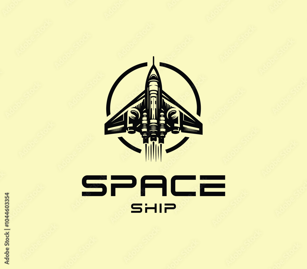 Futuristic spaceship logo design. Creative spaceship modern world creative Logo template vector Futuristic spaceship logo design. Creative spaceship modern world creative Logo template vector