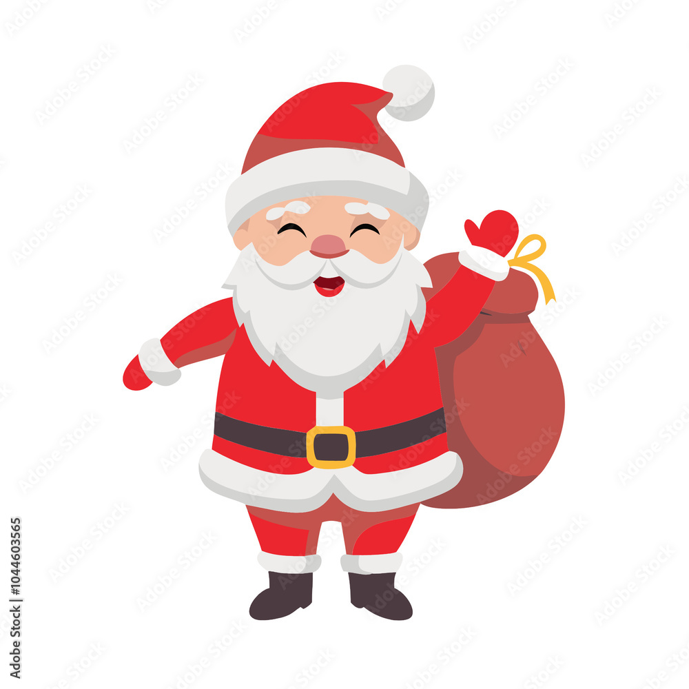 Jolly Santa Claus icon with a bright red hat and a joyful expression, perfect for festive designs Jolly Santa Claus icon with a bright red hat and a joyful expression, perfect for festive designs