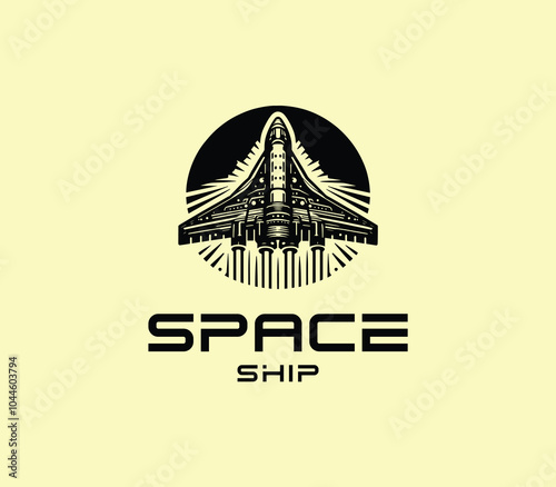 Futuristic spaceship logo design. Creative spaceship modern world creative Logo template vector