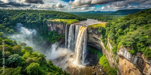 Majestic view of the jungle region surrounding Kaieteur Falls in Kaieteur National Park, Guyana