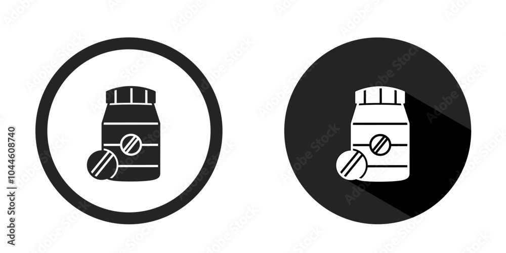 Medicine bottle logo. Medicine logo icon vector design black color. Stock vector. Medicine bottle logo. Medicine logo icon vector design black color. Stock vector.