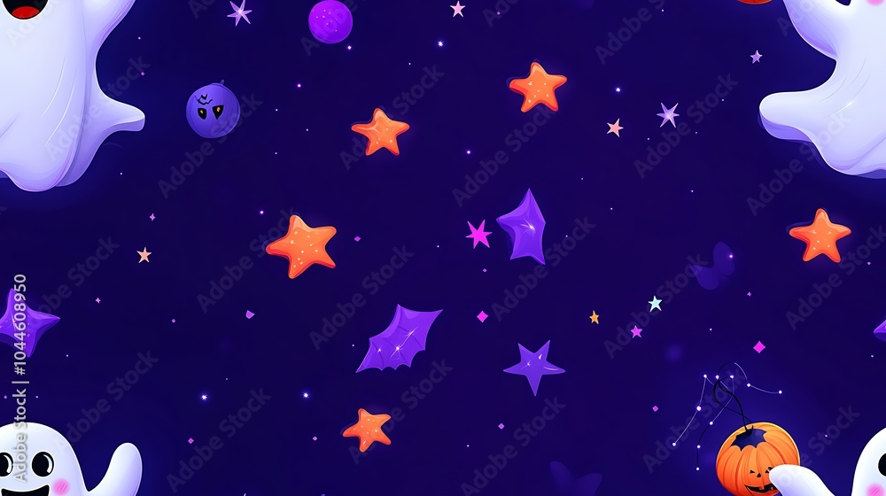 Cute Ghosts with Stars for Halloween Party Decorations Cute Ghosts with Stars for Halloween Party Decorations