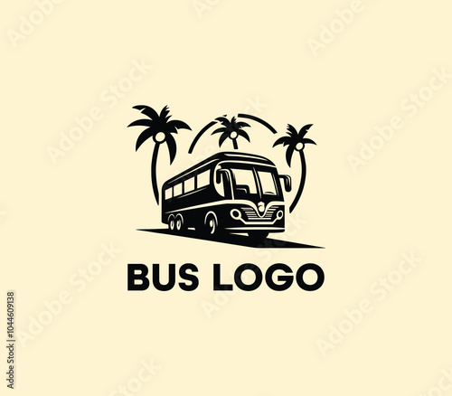 Bus logo design. Travel bus template. Tour transport public transportation service. Bus logo abstract