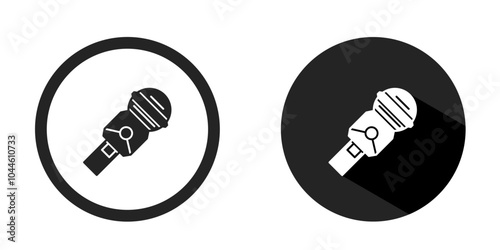 Microphone logo. Microphone icon vector design black color. Stock vector.