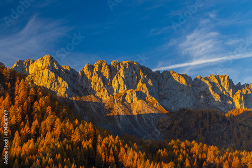 Landscape near Sella di Razzo and Sella di Rioda pass, Carnic Alps, Friuli-Venezia Giulia, Italy photo