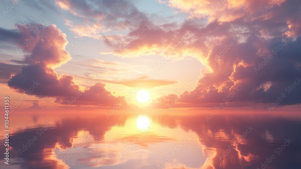 Stunning horizon scenes featuring twilight and dawn with soft clouds and the natural beauty of the sun Stunning horizon scenes featuring twilight and dawn with soft clouds and the natural beauty of the sun